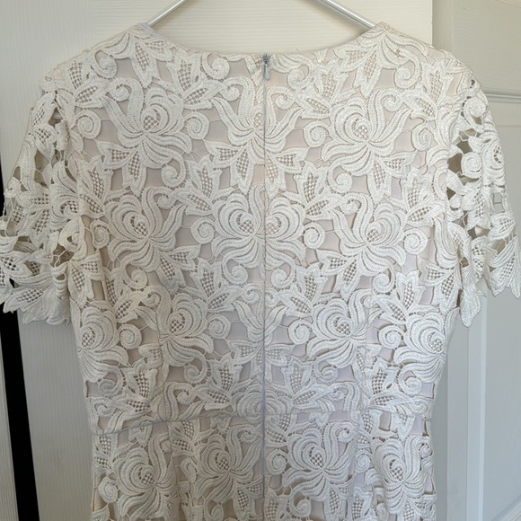 AG Phillips Andrea Phillips Floral Dress Guipure Lace Italian Silk Ivory Size 8 - Picture 12 of 16
